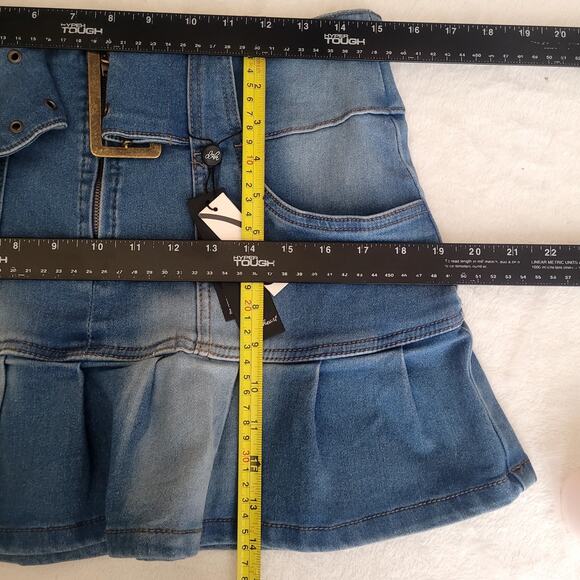 Derek Heart Y2K Vibes‎ Mini Low Rise Pleated Peplum Skirt Fairy Grunge Sz 9 NWT - Picture 6 of 8